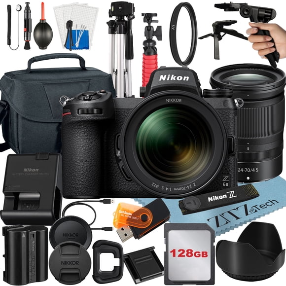 Nikon Z6 II Mirrorless Camera Bundle with NIKKOR Z 24-70mm f/4 S Lens + 128 GB Card + Case + Tripod + ZeeTech Accessory