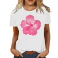 thumbnail image 1 of LUOGENLI T-shirts pour Femme pour Femmes Mode Décontractée Chemises Imprimées Col Rond Manches Courtes T-Shirt Hauts Tunique Blouse T-shirts Vintage pour Femmes T-Shirt Graphique Vêtements d'Été Blanc P, 1 of 4