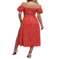 thumbnail image 4 of Robe Longue à Volants pour Femmes à Manches Courtes, Encolure Carrée, Style Boho Floral, Midi, Fluide, en Ligne, 4 of 7