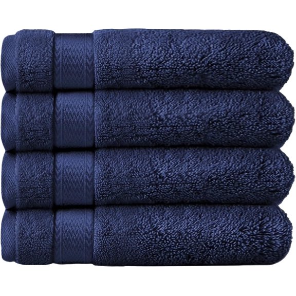 Canadian Linen Premium Bath Towels Set, 4 Pack, 26”x52” 500 GSM, Soft Absorbent Ring Spun Terry Cotton Lightweight Quick Dry Color Towels, Home Bathroom Hotel Salon Spa Salon Pool Gym, Navy Blue