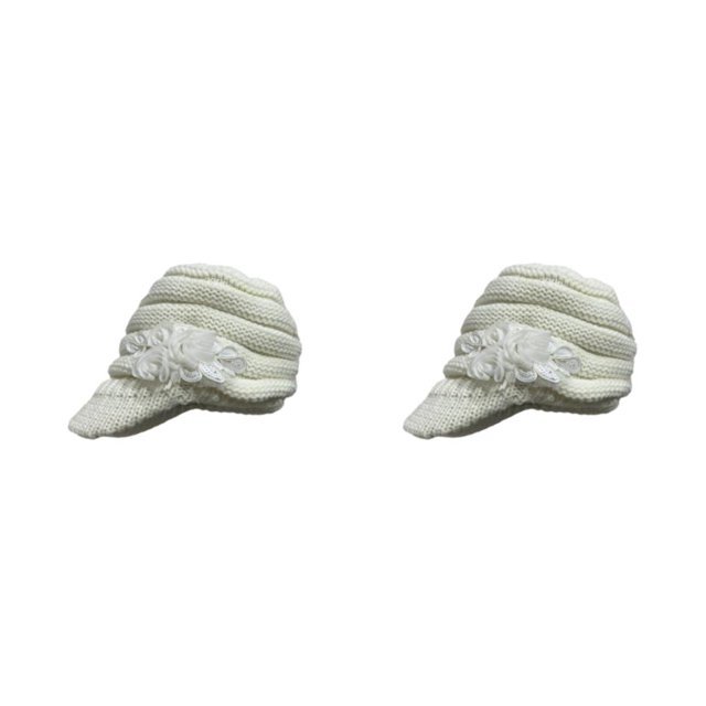 Wweixi Warm Up In Style With Fashionable Wool Cap For Cold Weather Knitted Hats Knitted Caps Funny Hat Wool Hat Ear Protectors white 2Set