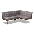 thumbnail image 1 of Allora Modern 2-Piece Wood Dining Corner Sofa Bench in Gray, 1 of 6