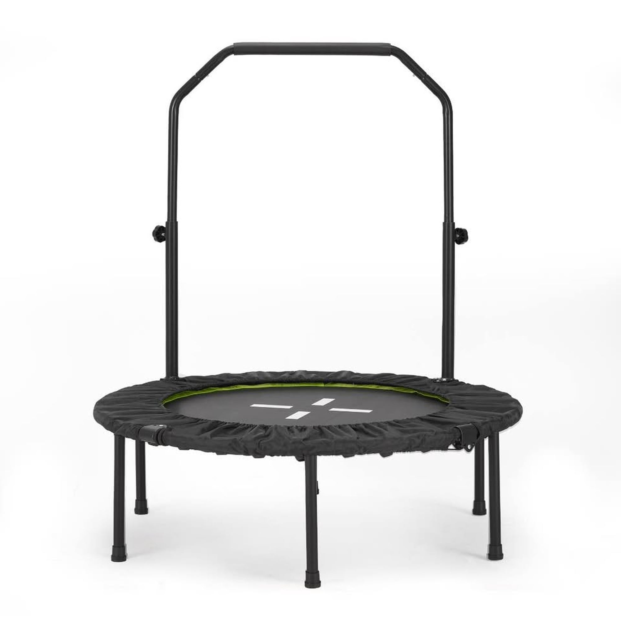 48” Rebounder Trampoline with Handle, Quiet Bungee, Foldable Steel Frame