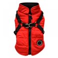 thumbnail image 1 of MesaSe Pet Printed Cold Weather Coat Harness Pet Winter Warm 2 In 1 Outfit Padded Jacket For Small Puppy Dogs, 1 of 7