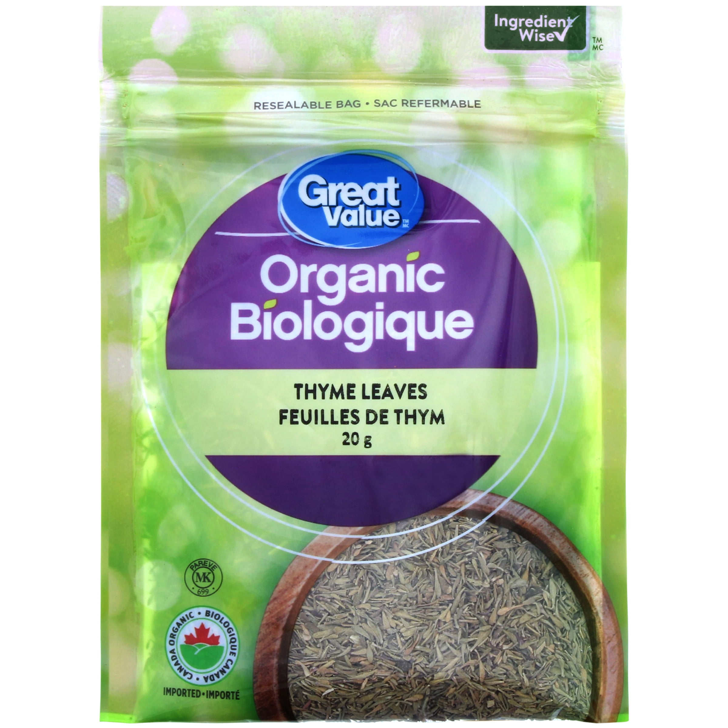 Feuilles de thym biologique Great Value