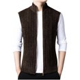 thumbnail image 1 of LOVZFMLL Vestes pour Hommes Décontractées Mode Col Montant Ajusté Chaud Chandail Tricoté Sans Manches à Capuche Veste Décontractée, 1 of 8