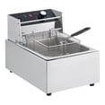 thumbnail image 1 of TROPOW 24L Electric Deep Fryer, Dual 12L Tanks Commercial Stainless Steel Deep Fryer with Temperature Control, Baskets & Lids, 1800W Countertop Fryer, 1 of 8