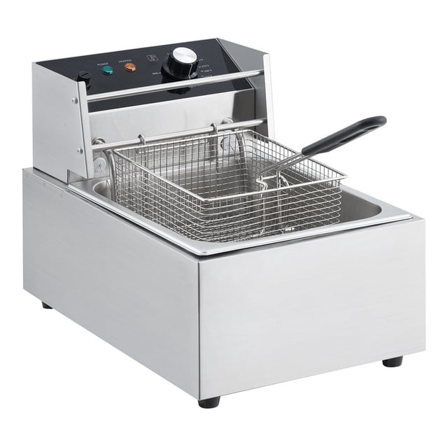 TROPOW 24L Electric Deep Fryer, Dual 12L Tanks Commercial Stainless Steel Deep Fryer with Temperature Control, Baskets & Lids, 1800W Countertop Fryer