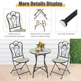 thumbnail image 3 of Patiojoy 3PCS Patio Mosaïque Design Chaises Pliantes Table d'Appoint Ensemble Bistro Ensemble de Chaises de Meubles Classiques pour Jardin, 3 of 8