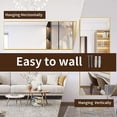 thumbnail image 2 of BEAUTYPEAK 76"x34" Full Length Mirror Rectangle Floor Mirrors for Leaning Standing or Hanging, Gold, 2 of 6