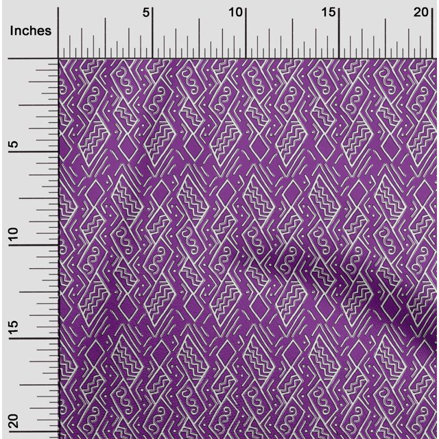 oneOone Polyester Lycra Fabric Swirl & Geometric Block Fabric Prints By Yard 56 Inch Wide