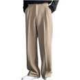 thumbnail image 5 of Weiqiqre Work Pants for Men Suit Pants Personality Design Solid Color Straight Premium Casual Pants Simple Trousers, 5 of 5