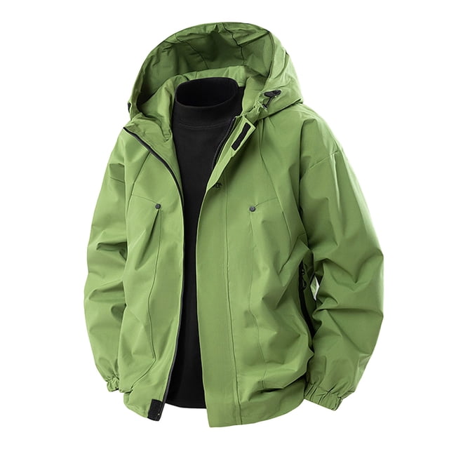 Ceisia Waterproof Breathable Men's Loose Fit Hooded Multi-Pocket Windbreaker Jacket Gift