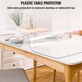 thumbnail image 2 of KFFKFF Clear Plastic Tablecloth, PVC Table Shield, 42"x84"x0.06",1.5mm Transparent Rectangle Desk Overlay, Resistant to Water and Oil, Ideal for Dining Tables, Coffee Tables, Kitchen Counters., 2 of 9