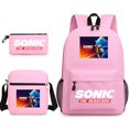 thumbnail image 4 of AFeng Gifts Cartoon Sonic Schoolbag Three-piece Set Sonic The Hedgehog Backpack Large Capacity Student Outdoor Computer Canvas Bag, 4 of 5