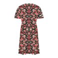 thumbnail image 4 of EGNMCR Robes de Fête pour Femmes Femmes Grande Taille Été Décontracté Manches Courtes Col en V Manches Imprimées Robes Robe Ample, 4 of 8