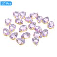 thumbnail image 3 of Unique Bargains 20Pack Teardrop Sew on Rhinestone - 10x7mm Glass Teardrop Crystal Rhinestones in Gold Prong Setting (Light Purple), 3 of 7