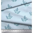 thumbnail image 3 of Soimoi Georgette Viscose Fabric Leaves & Floral Block Printed Fabric 1 Yard 42 Inch Wide, 3 of 3