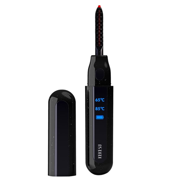 KEKESU K-CU1908 USB Rechargeable Electric Eyelash Curler with Digital Display - 10s Quick Heat, 2 Adjustable Temp Gears (65℃-85℃), Intelligent Constant Temperature Control, Portable Pen-Type Design,