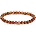 thumbnail image 1 of Pièces de Cuivre Naturelles Pierre Précieuse d'Agate Rouge Perles Rondes 6 mm Bracelet Extensible 7 Pouces Unisexe, 1 of 5