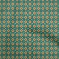 thumbnail image 1 of oneOone Cotton Poplin Green Fabric Asian Kilim Sewing Craft Projects Fabric Prints By Yard 56 Inch Wide, 1 of 5