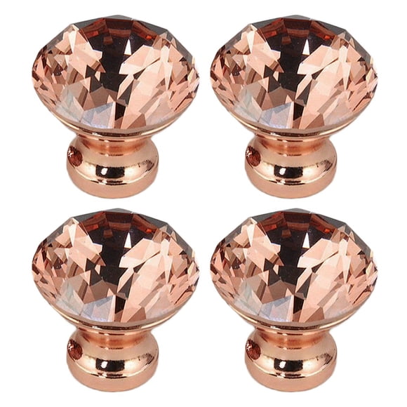 Rose Gold DIY Unique Color Pull Handle Crystal Cabinet Drawer Door Knob 30mm
