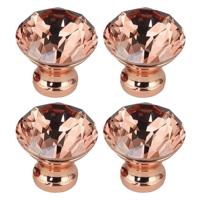 Rose Gold DIY Unique Color Pull Handle Crystal Cabinet Drawer Door Knob 30mm