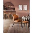thumbnail image 3 of VASAGLE Echo Collection Bar Stools Set of 2, Kitchen Counter Stools, Breakfast Stools, Synthetic Leather with Stitching, 30-inch Tall, Home Bar Dining Room, Easy Assembly, Caramel Brown ULBC090K01, 3 of 7