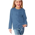 thumbnail image 5 of Tranfacy Chemises à Manches Longues pour Filles, Chemises d'Automne, Chemises à Manches Longues Unies pour Filles, Blouses Décontractées à Col Rond Mignon Hauts d'Automne, 5 of 5