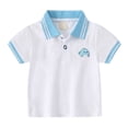 thumbnail image 1 of Chandail Polo pour Tout-Petits Garçons, Chandail Polo à Rayures pour Garçons, Chemise de Rugby Boutonnée, Chemise à Manches Courtes, Tenue pour Garçons de 3-4 Ans, 1 of 3