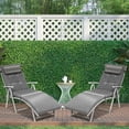 thumbnail image 2 of Costway Chaise Longue Pliante d'Extérieur 2 Pcs avec Coussin Gris, 2 of 10