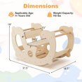 thumbnail image 3 of Costway 2-in-1 Rocking Horse Arch for Kids with Rocker Arch Climber Comfortable Backrest Natural, 3 of 10