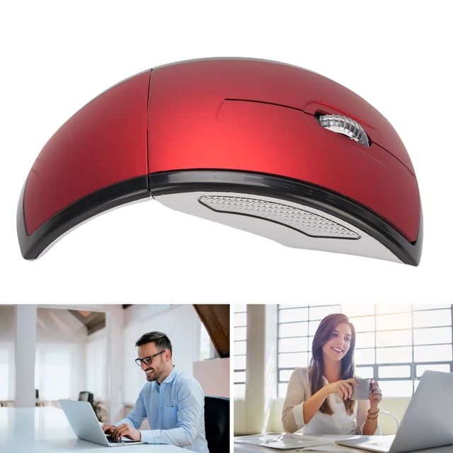 Upgraded Foldable Wireless Mouse, Portable Stable 2.4 GHz Ergonomic Folding Optical Mice with Receiver & Magnetic Power Off Switch for Computer Laptop PC