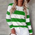 thumbnail image 2 of WEIYLL Tshirt for Women Long Sleeve Striped Crew Neck Color Block Green Blouse Sizes L, 2 of 5