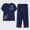 Navy#01, variant on TIMIFIS Pajamas Sets for Women 2 piece Plus Size Pajamas Cotton and Linen Short Sleeved Round Neck Top Sleepwear Comfortable Breathable Pajamas - Spring/Summer