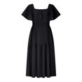 thumbnail image 5 of Économies d'Été Liquidation 2025 Bovxnpu Robe d'Été pour Femmes, Robes Maxi Décontractées Boho Plage, Mode Femmes Robe d'Été Décontractée Col Carré Manches Courtes Robe Unie TTG, 5 of 5