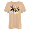 thumbnail image 4 of RKSTN Tops for Women 2024 Casual Été en Vrac Grande Taille Pâques Blouse Imprimée Graphique Tops Mode Col Rond Manches Courtes T-shirt, 4 of 4
