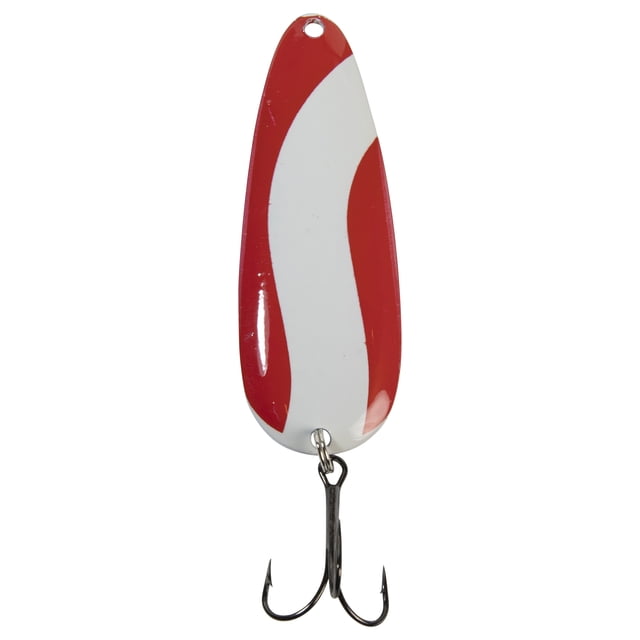 Lucky Strike Baitworks Devil Bait Cuillère, 2,5 Pouces de long et 5/8 oz, avec un Corps en Acier BLISTER Rouge et Blanc et un Hameçon Triplet Tranchant, Conçue au Canada pour Attirer le Saumon, le Brochet et Autres Poissons de Gibier, Convient Aussi à Diverses applications de Pêche en Eau Douce.