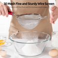 thumbnail image 3 of U-Taste Medium Fine Mesh Strainer: 18/8 Stainless Steel 4.73in 30 Mesh Kitchen Food Sieve with Sturdy Riveted Silicone Handle, Heavy Duty Deep Handheld Metal Colander for Rice, Quinoa (Red), 3 of 9