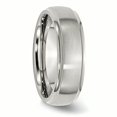 thumbnail image 4 of Stainless Steel Ridged Edge 7mm Brushed and Polished Band Ring 12 Size, 4 of 5