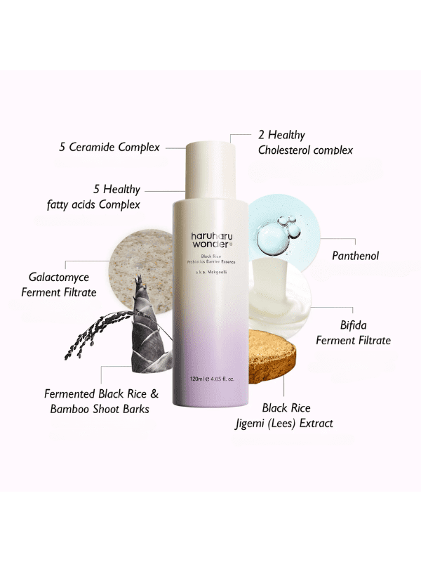 Haruharu Wonder Essence barrière probiotique au riz noir 120 ml