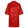 thumbnail image 4 of LOVZFMLL Robes pour Femmes Mini Robe Chemise en Satin Fendue Boutonnée Super Douce Confortable Pyjama Vêtements de Détente, 4 of 5