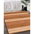 thumbnail image 2 of Ahgly Company Tapis d'Intérieur Carrés Abstraits Orange Tapis de Zone Abstraits, 6 Pieds Carré, 2 of 6