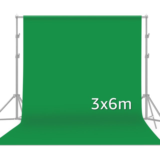 3 x 6m / 10 x 19.7ft Professional Green Screen Backdrop Studio Photography Background Washable Durable Polyester-Cotton Fabric Seamless One-Piece Design for Portrait Product