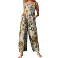 thumbnail image 1 of Fortune Combinaison à Bretelles Bohème pour Femmes, Barboteuse Vintage à Motif Floral, Salopette à Jambes Larges, 1 of 5