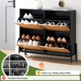 thumbnail image 3 of QinaQin Shoe Rack Cabinet with 4 Flip Drawers and 3-Tier Adjustable Shelves for Entryway, 3 of 7