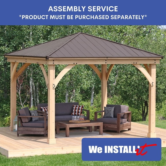Home Installation Service - Wooden Hardtop Gazebo Assembly (11 to 13 ft, Determined by Longest Side)