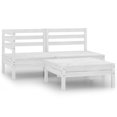 thumbnail image 1 of vidaXL 3 Piece Patio Lounge Set Solid Wood Pine White, 1 of 6