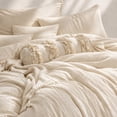 thumbnail image 2 of Swift Home Ultra-Soft Prewashed Wrinkle Texture Duvet Cover Set, Solid, Sweet Cream, Queen, 2 of 6