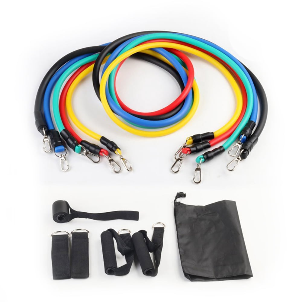 11 pieces Resistance Bands Set, Exercise Bands with Door Anchor, Handles, Carry Bag, Legs Ankle Straps for Resistance Training, Physical Therapy, Home Workouts
